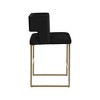 Meridian Furniture,Caleb Black Velvet Counter Stool, Set of 2 - 3 of 4