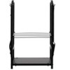 Gardenised Indoor and Outdoor Patio Iron Firewood Log Cart with Fireplace Tool Rack, Black - 3 of 4
