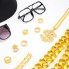 Joyfy Halloween Party Favors 12 Pcs Hip Hop Cosplay Costume 80s 90s Rapper Accessories Outfit for Men Women Old School Rapper Themed Decorations - 2 of 4