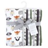 Hudson Baby Unisex Baby Cotton Flannel Burp Cloths Bundle, Woodland Faces, One Size - image 2 of 4