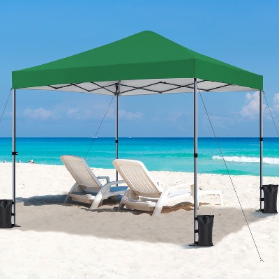 10x10ft Dark Green Adjustable Height Pop-Up Canopy Tent