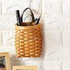 Hand-Woven Wood Storage Basket Portable Wall Hanging Flower Basket Organizer for Fruit Vegetable - 2 of 4