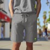 Dalix Alien Embroidered Short Soft Fleece Relaxed Drawstring Fit Lounge Mens - 3 of 4