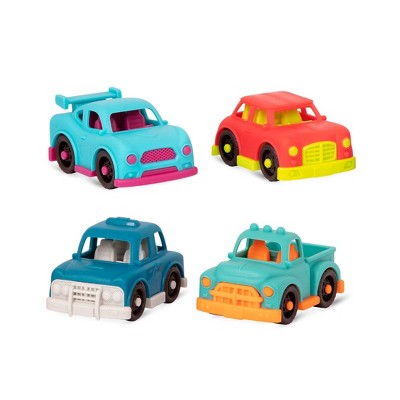 B. toys -  4 Mini Toy Vehicles - Happy Cruisers