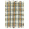 Orange Green And Ivory Jute Plaid Hand Woven Area Rug With Fringe - 4 of 4