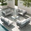 LayinSun 9 Pieces Rope Woven Patio Furniture Set, Modern Modular Sectional Sofa with Coffee Table and Upgrade Thickness Cushion - 2 of 4