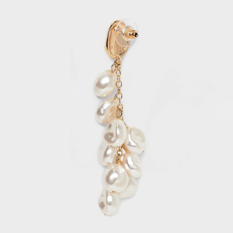Pearl Waterfall Drop Earrings - A New Day&#8482; White/Gold, 4 of 5