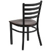 Emma and Oliver 2 Pack Ladder Back Metal Restaurant Chair - 3 of 4