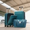NAYSAYE Front Opening Luggage Set 3 Piece Hardside Carry On USB Port Expandable Suitcase TSA Lock, Dark Green, 15.7"*10"*25.39" - 2 of 4