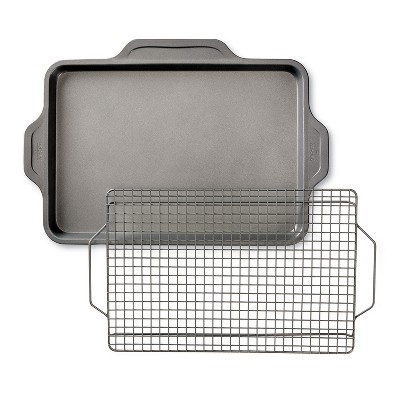 All-Clad Nonstick 2 Piece Bakeware Set, Half Sheet Pan with Cooling Rack, Pro-Release Bakeware