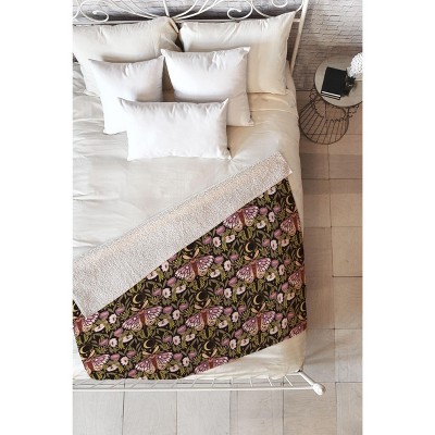 Avenie Countryside Garden Moth II Sherpa Fleece Blanket - Deny Designs