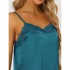 Allegra K Women's Satin Solid Lace Trim Cami Tops with Shorts Lounge Sleepwear Pajama Set - 4 of 4