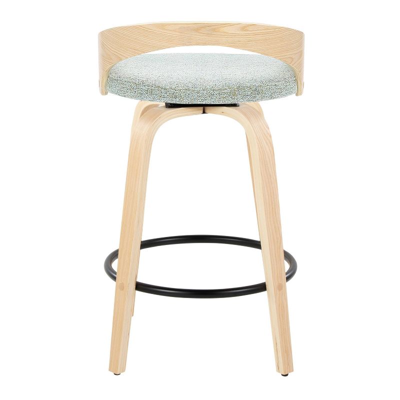 Set of 2 Grotto Counter Height Barstools Natural/Black/Green - LumiSource, 6 of 11