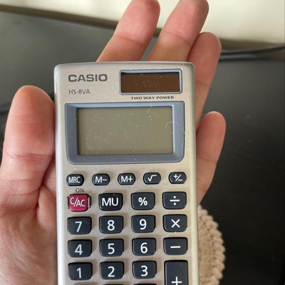 Casio Hs8va Solar Powered Pocket Calculator Silver Target