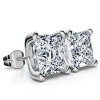 Pompeii3 Certified 4Ct Princess Cut Martini Studs 14k Gold Lab Created - 2 of 4