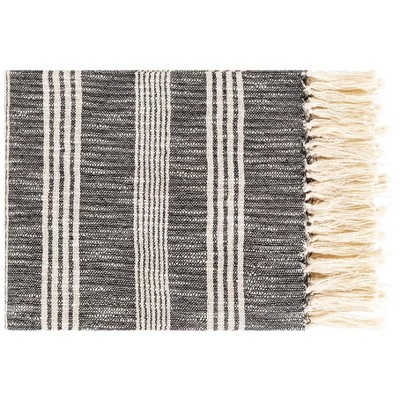 Mark & Day Hinzenbach 50"W x 60"L Transitional Black Throw Blankets ...