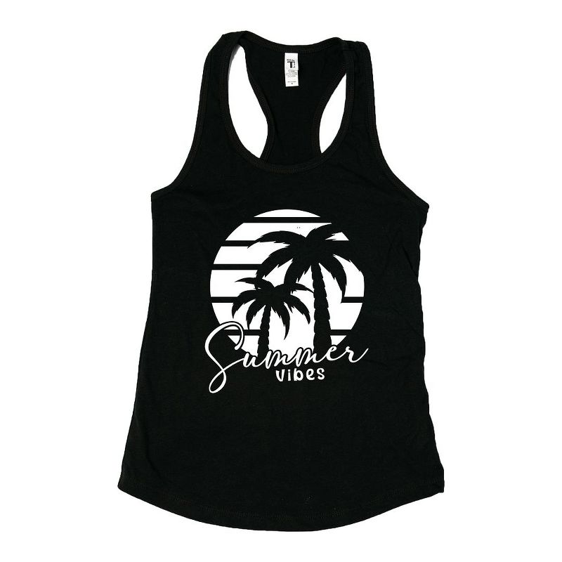 Simply Sage Market Women's Summer Vibes Palm Trees Graphic Racerback Tank, 1 of 5