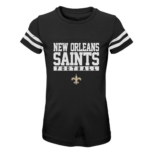 NFL New Orleans Saints Junior Short Sleeve Tie-Dye Fashion Crop T-Shirt - S