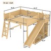 TIRAMISUBEST Full/Queen Size Kids Loft Bed with Slide & Castle Designed Guardrail, Storage Bed Frame with L-Shaped Bookcase - 4 of 4