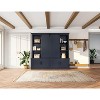 ORRD Blue Sliding Barn Door Entryway Cabinet with Tree Design, Hallway Storage Organizer with Sliding Rails for Living Room & Entryway - 4 of 4