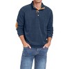 Coolmee Men's Casual Corduroy Sweatshirt Long Sleeve Stand Collar 1/4 Button Up Pullover Fall Polo Sweaters - 4 of 4