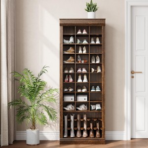 Shoe Cabinet, 10-Tier Entryway Shoe Storage Cabinet with 27 Cubbies and Tall Boots Storage - 1 of 4