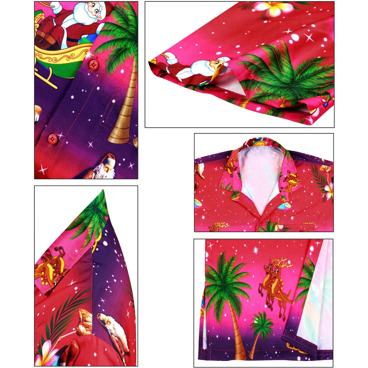 HAPPY BAY Mens Hawaiian Shirts Short Sleeve Button Down Shirt Men's Christmas Hawaii Vacation Casual Beach Shirts for Men Funny - thumbnail 7
