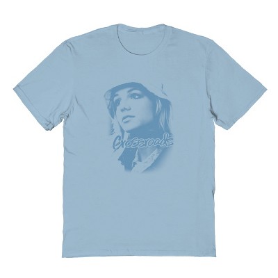 Britney Spears Crossroads Men's Blue Monochrome Photo Short Sleeve Graphic Cotton T-shirt