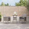 vidaXL Patio Bistro Set with Cushions Gray Poly Rattan - 2 Piece - 2 of 4