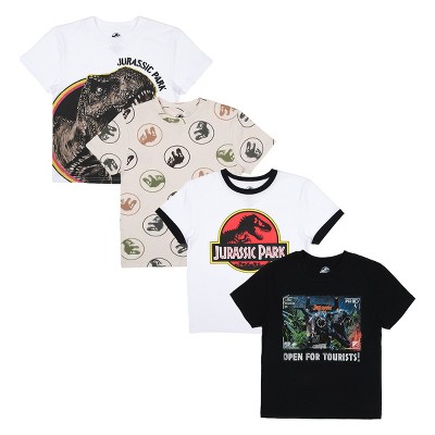 Jurassic Park T-Rex 4-Pack Boy's Crew Neck Short Sleeve T-shirt Combo Set