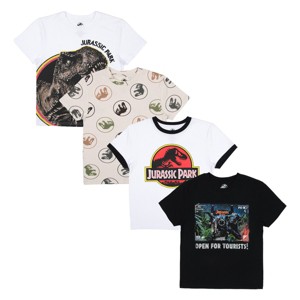 Jurassic Park T-Rex 4-Pack Boy's Crew Neck Short Sleeve T-shirt Combo Set - 1 of 4