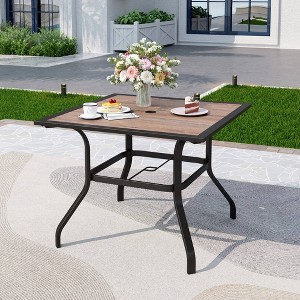 37"x37" Square Patio Dining Table with Umbrella Hole - Captiva Designs - 1 of 4