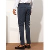 Lars Amadeus Men's Slim Fit Business Flat Front Stripes Chino Trousers - 3 of 4