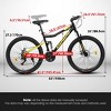 AENKYO 24-Inch Mountain Bike for Boys & Girls, 21-Speed Shimano, Dual Disc Brakes, High-Strength Steel Frame - Black/Green - 3 of 4