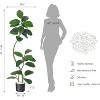 5FT Artificial Plants Rubber Tree with Black Resin Pot& White Stone Faux Fiddle Leaf Fig Tree Indoor Artificial Trees Tall Plant - 2 of 4