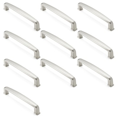 Satin Nickel Brushed Cabinet Handle Pulls 5" Center - 10 Pack