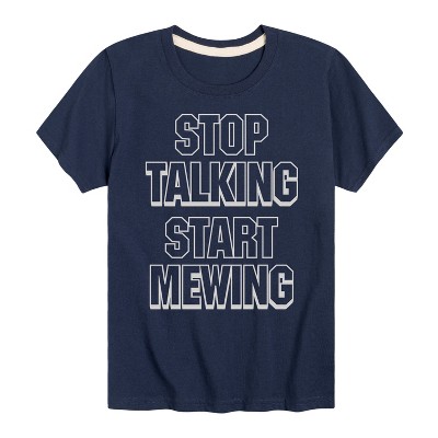 Boys' - Instant Message - Stop Talking Start Mewing Short Sleeve Graphic T-Shirt