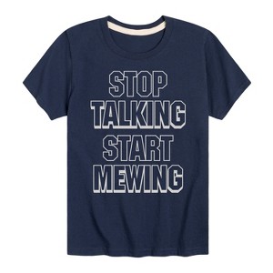 Boys' - Instant Message - Stop Talking Start Mewing Short Sleeve Graphic T-Shirt - 1 of 4