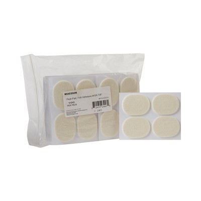 McKesson Pedi-Pad White Foot Pad 1/8 Inch Thick Adhesive for the Foot 9203, 100 Ct