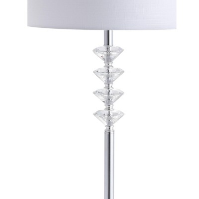 Arc 60.5" White Cotton and Crystal LED Floor Lamp