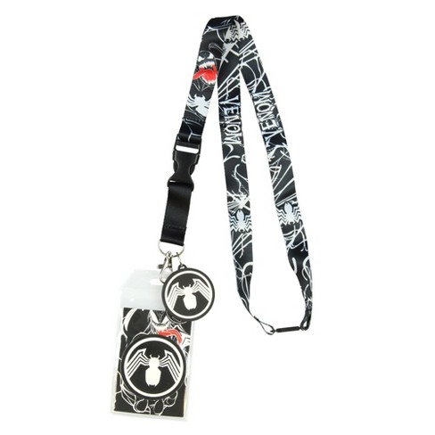 Marvel Venom Lanyard Id Badge Holder 2 Rubber Charm And Collectible  Sticker Black : Target