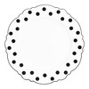 Smarty Had A Party 10.25" White w/ Black Dots Blossom Plastic Dinner Plates - 120 pcs - 2 of 4