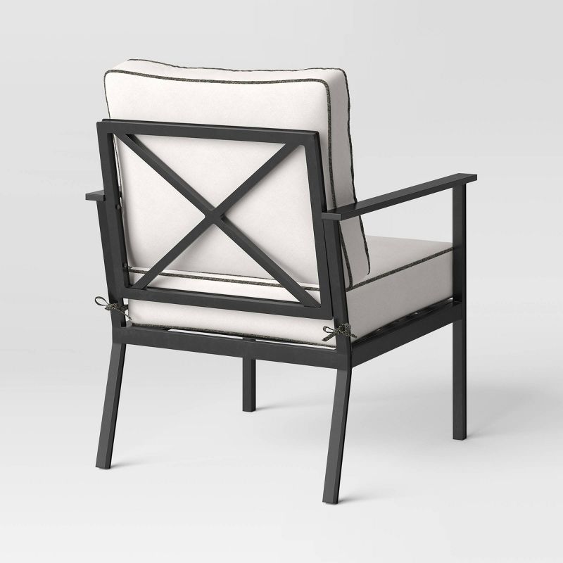 Searsburg Aluminum Deep Seating Outdoor Patio Chair, Club Chair, Accent Chair White/Black - Threshold&#8482;, 5 of 9
