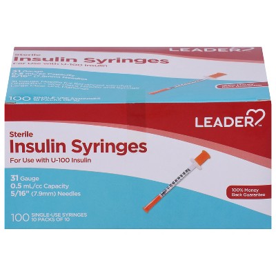 Leader Sterile Insulin Syringes 10 ea