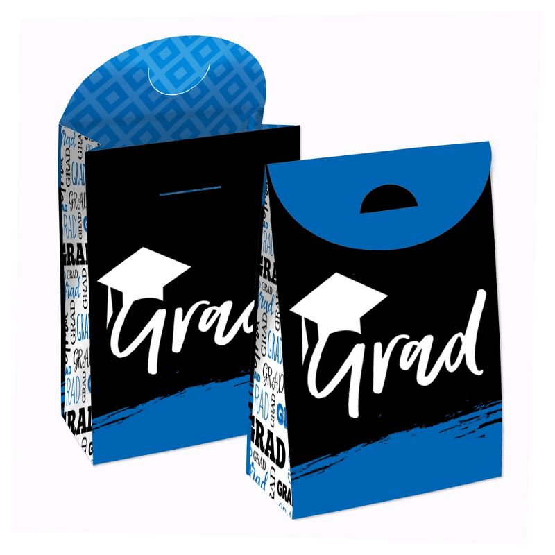 Big Dot of Happiness Blue Grad - Best is Yet to Come - Royal Blue Graduation Gift Favor Bags - Party Goodie Boxes - Set of 12, 1 of 10