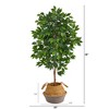 Nearly Natural 4-ft Ficus Artificial Tree in Boho Chic Handmade Cotton & Jute Gray Woven Planter - 2 of 4