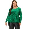 Agnes Orinda Women's Plus Size Velvet Long Sleeve Festival Fashion Top - 3 of 4