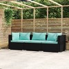 vidaXL 3-seater Sofa Black PE Rattan 3-seater Modular 3-Seater Sofa - 2 of 4