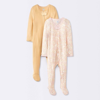 Image of Baby Girls' 2pk Modal Blend Sleep N' Play - Cloud Island™ Yellow 6-9M