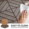 Vynxaria 36 Pieces of 12x12 Dark Gray Plastic Interlocking Tiles with Diagonal Stripes, Waterproof for Poolside, Balcony, Backyard, Patio - 4 of 4